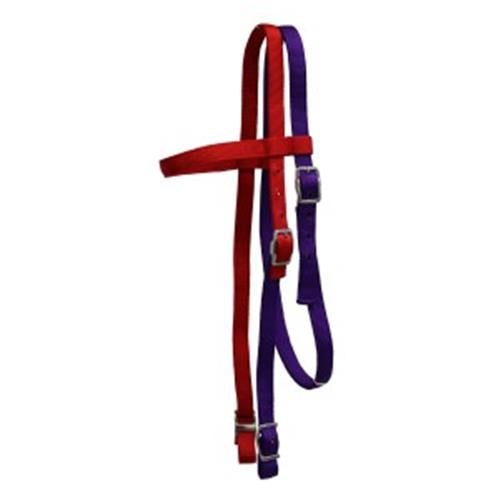 Fort Worth Nylon Headstall 6/8" Red/Purple