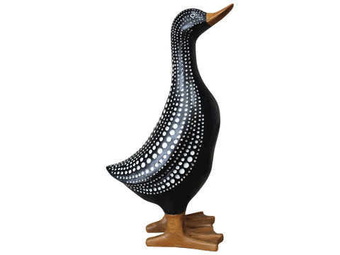 Tall Black Duck with White Dots