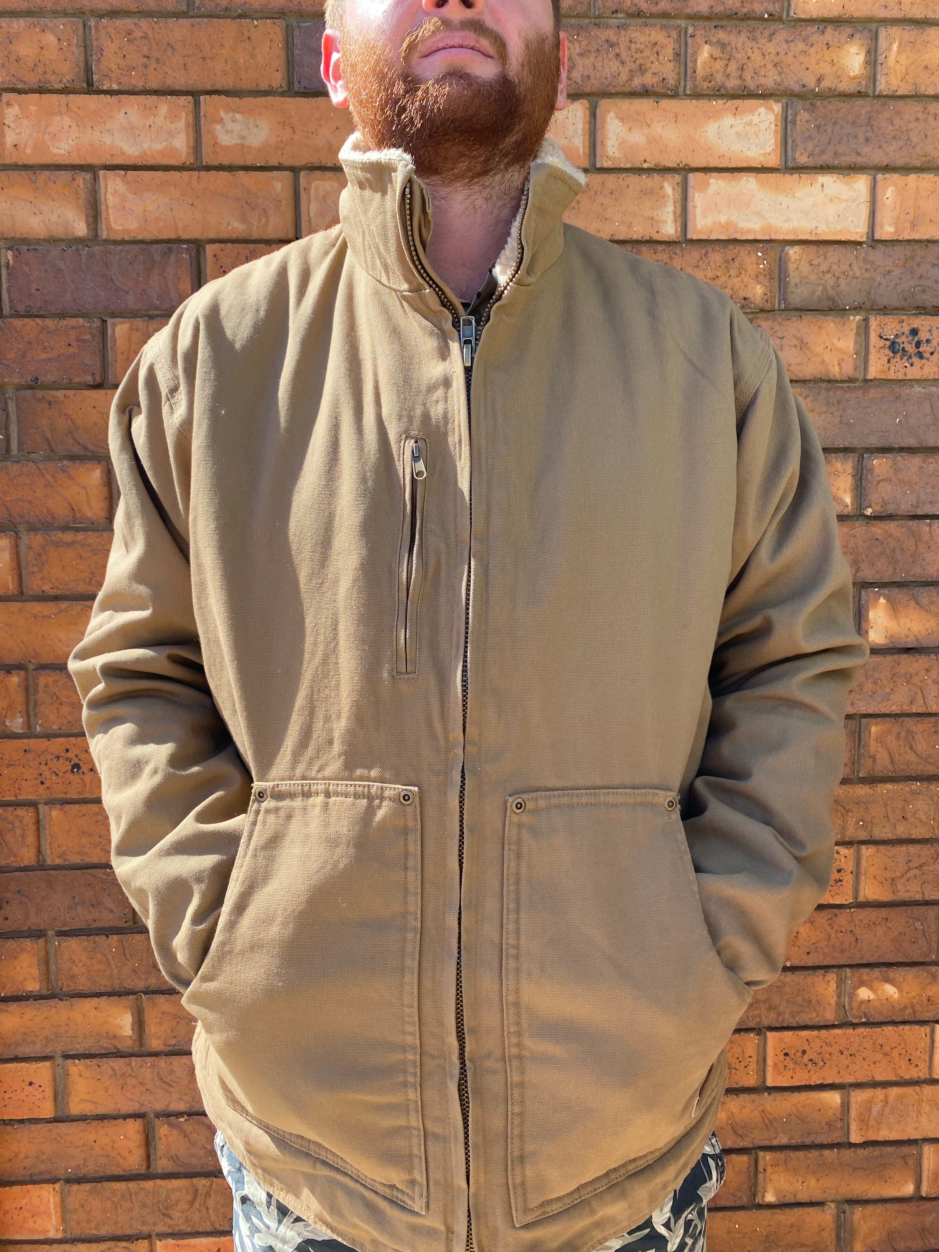Mens Just Country Khaki Diamantina Sherpa Jacket