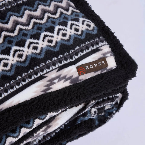 Roper Black Aztec Throw