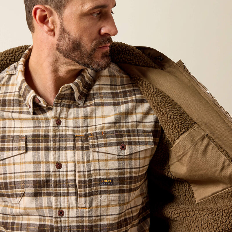 Men's Ariat Rebar DuraCanvas Jacket - Field Khaki