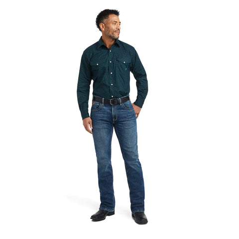 Ariat Mens Kannon Classic Snap LS Shirt Ocean Depths