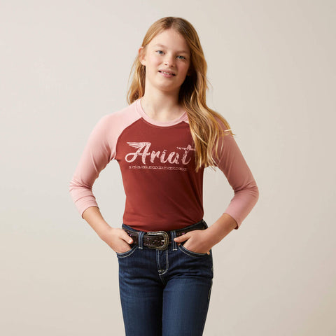 Ariat Girls Go Ariat Tee Fired Brick