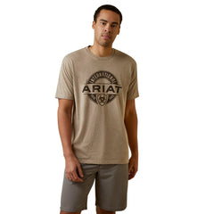 Ariat Mens Center Fire Oatmeal T-Shirt