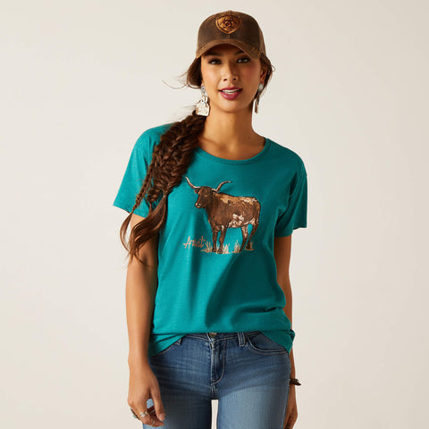 Ariat Womens Longhorn Watercolour T-Shirt