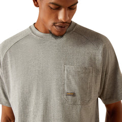 Ariat Mens Rebar Workhog Tee | Grey