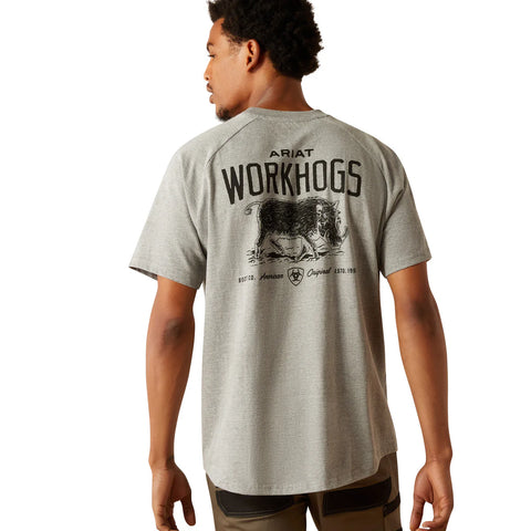 Ariat Mens Rebar Workhog Tee | Grey