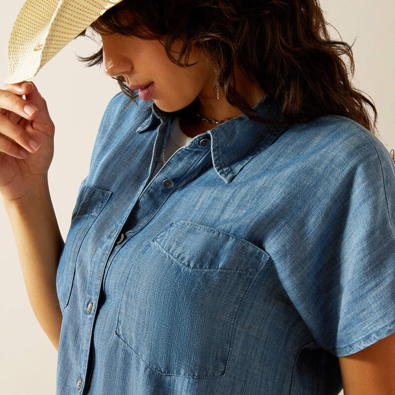 Womens Ariat Vacation S/S Shirt - Chambray