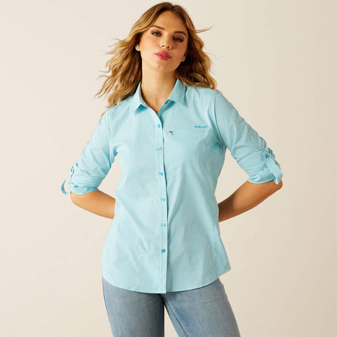 Ariat Ladies VenTek | Peacock Blue Check Shirt