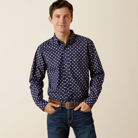 Ariat Mens Sammy Fitted Shirt | Dark Blue