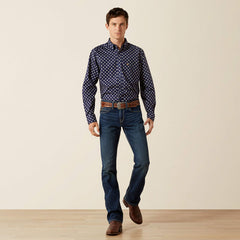 Ariat Mens Sammy Fitted Shirt | Dark Blue