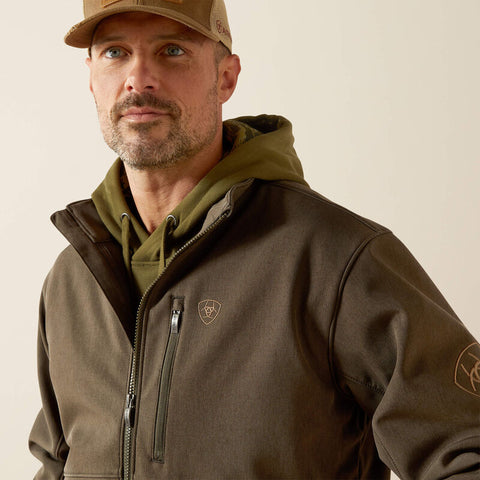 Ariat Mens Logo Softshell Jacket | Earth Green Heather