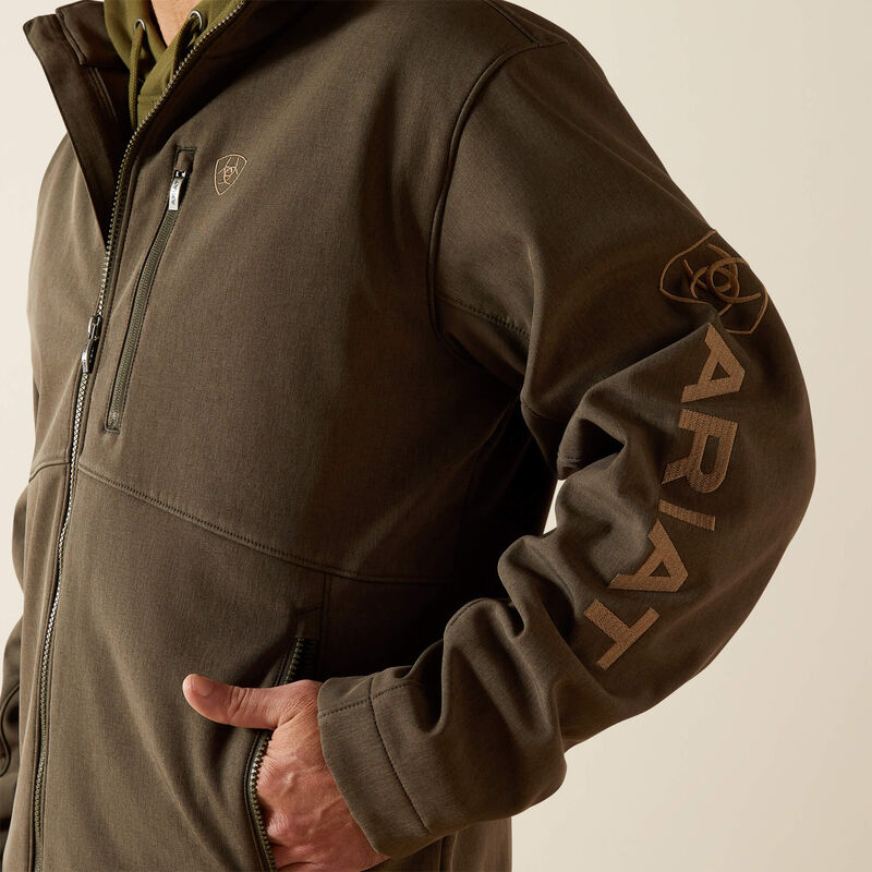 Ariat Mens Logo Softshell Jacket | Earth Green Heather