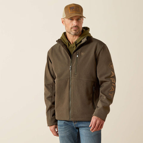 Ariat Mens Logo Softshell Jacket | Earth Green Heather