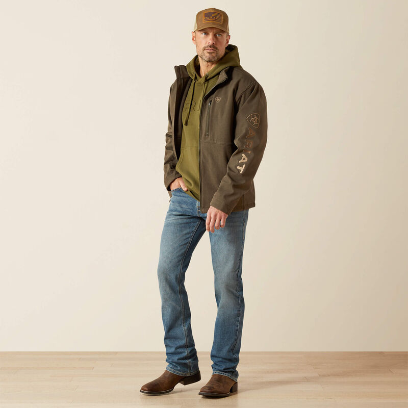 Ariat Mens Logo Softshell Jacket | Earth Green Heather