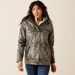 Ariat Womens Drizzle Rain Coat Grey Dune