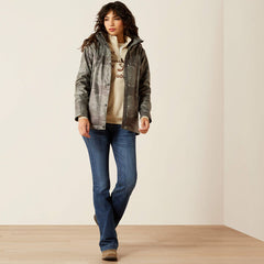 Ariat Womens Drizzle Rain Coat Grey Dune