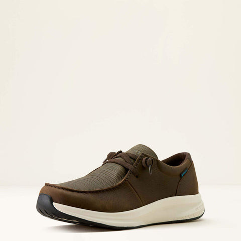 Ariat Mens Buckeye H2O Shoe | Dark Brown/Brown Lizard Print