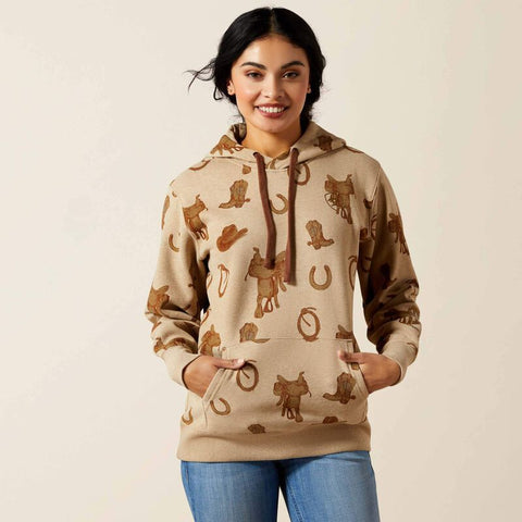 Ariat Womens Logo 2.0 Hoodie Savannah Tan Heather