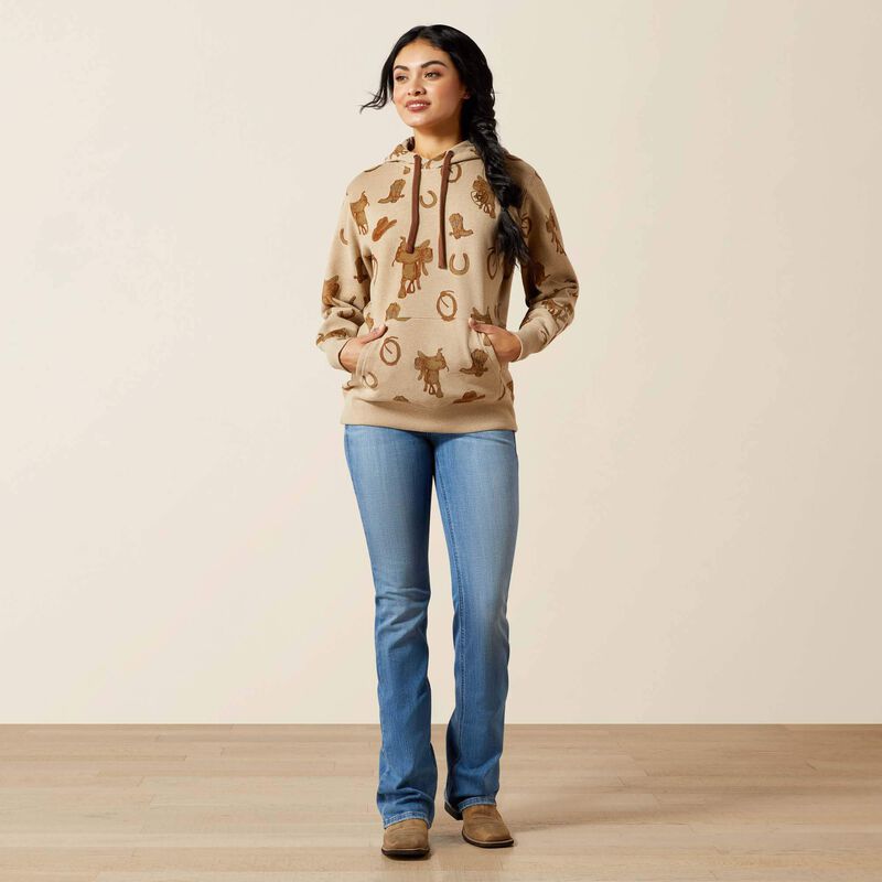 Ariat Womens Logo 2.0 Hoodie Savannah Tan Heather