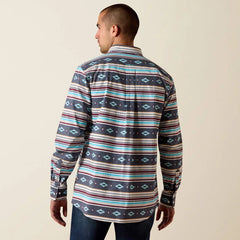 Men's Ariat Pluto Fitted Long Sleeve Shirt-Maui Blue Stripe