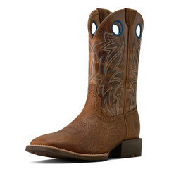 Sport Sidebet Wide Square Toe Cowboy Boot - Toasted Grain/Dark Tan
