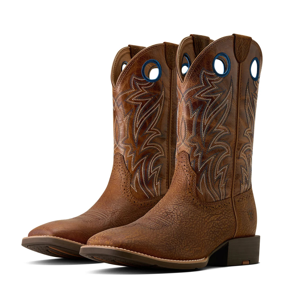 Sport Sidebet Wide Square Toe Cowboy Boot - Toasted Grain/Dark Tan