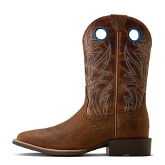 Sport Sidebet Wide Square Toe Cowboy Boot - Toasted Grain/Dark Tan