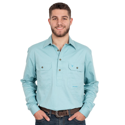 Just Country Cameron 1/2 Button Workshirt - Reef
