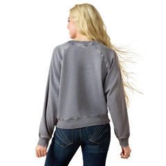 Ariat Women's Vintage Raglan Sweatshirt - Ombre Blue Mineral Wash
