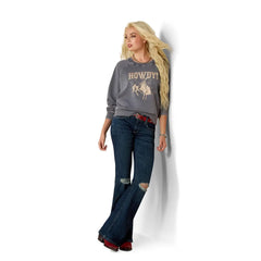 Ariat Women's Vintage Raglan Sweatshirt - Ombre Blue Mineral Wash