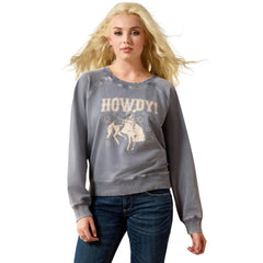 Ariat Women's Vintage Raglan Sweatshirt - Ombre Blue Mineral Wash