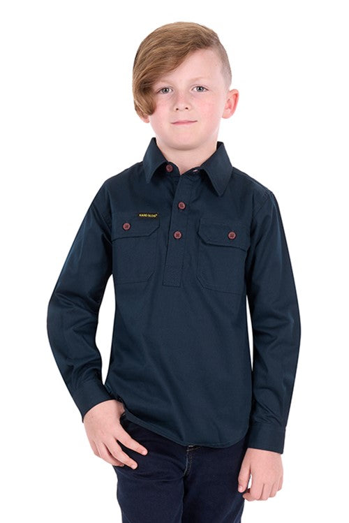Hard Slog Kids Work Shirt - Half Placket