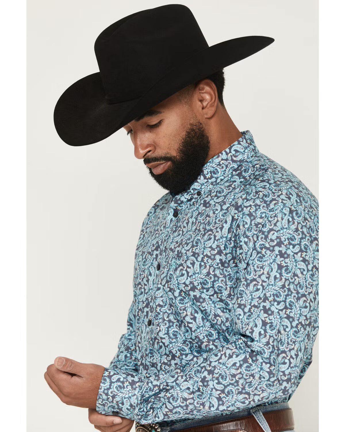 Ariat Men's Phelps Blue Alixir Floral Paisley Shirt