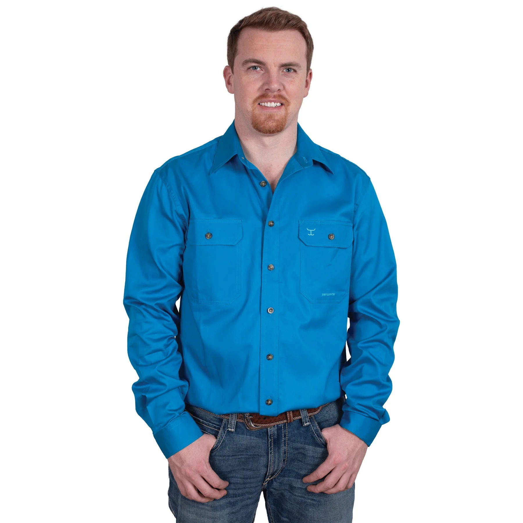 Just Country Evan Full Button Shirt - Blue