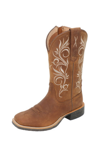 Twisted X Womens 11 Tech x2 Zip Boot - Oiled Brown/Brown