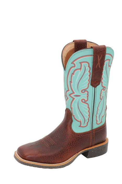 Twisted X Womens 11 Tech x2 Zip Boot - Hickory/Seafoam