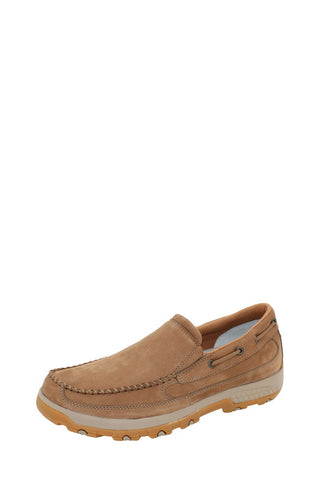 Twisted X Mens Cellstretch Slip on Moc - Camel