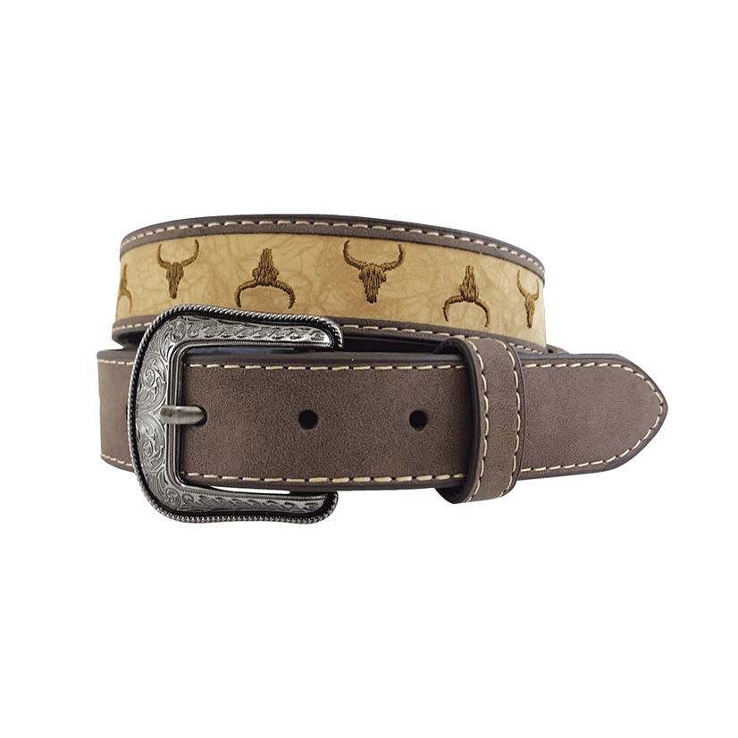 Roper Boys Belt with Embroidered Steer Head