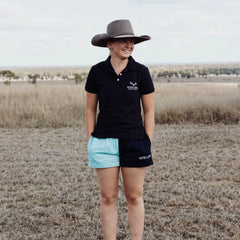 Rawhide Cotton Rugby Shorts | Navy & Light Blue