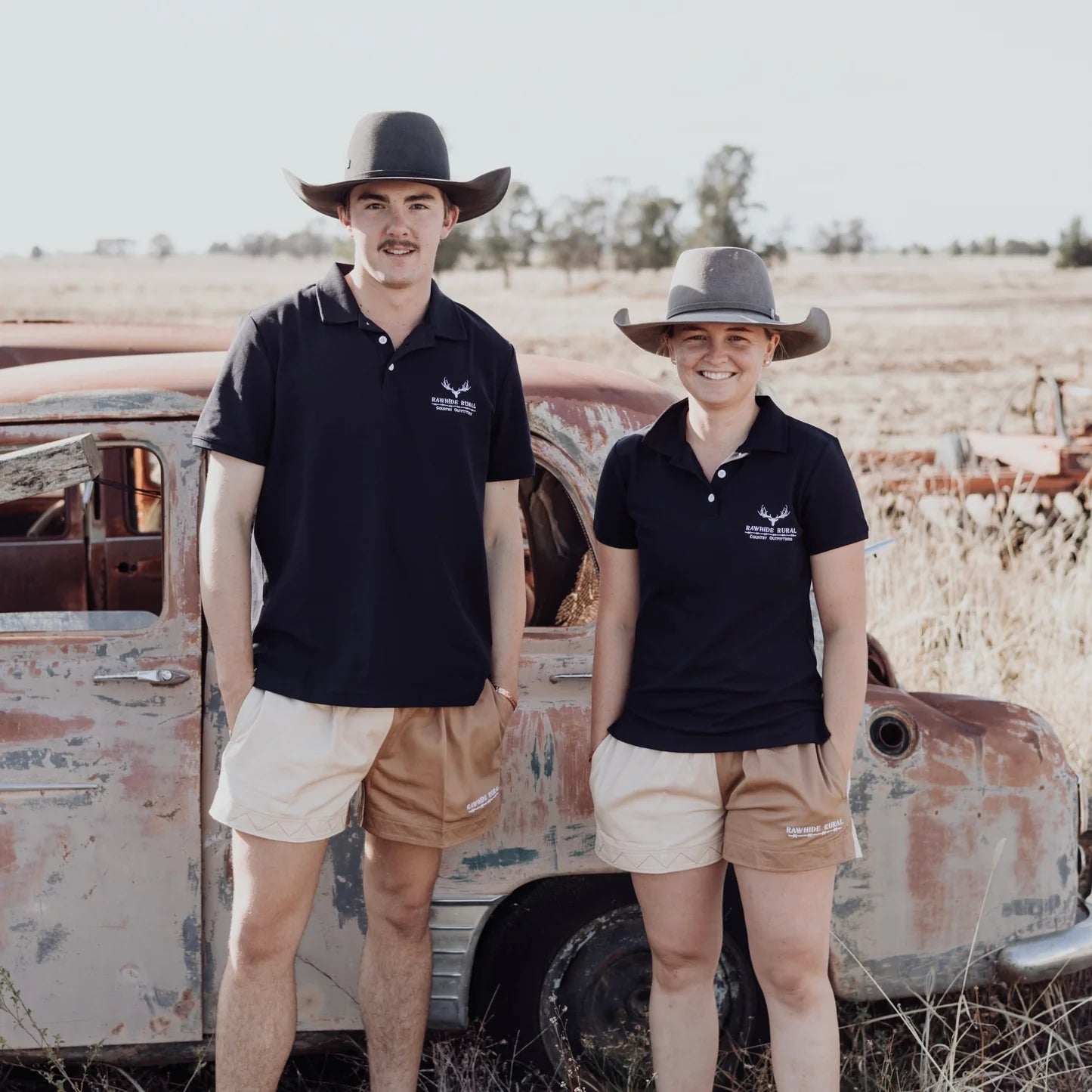 Rawhide Cotton Rugby Shorts | Brown & Cream