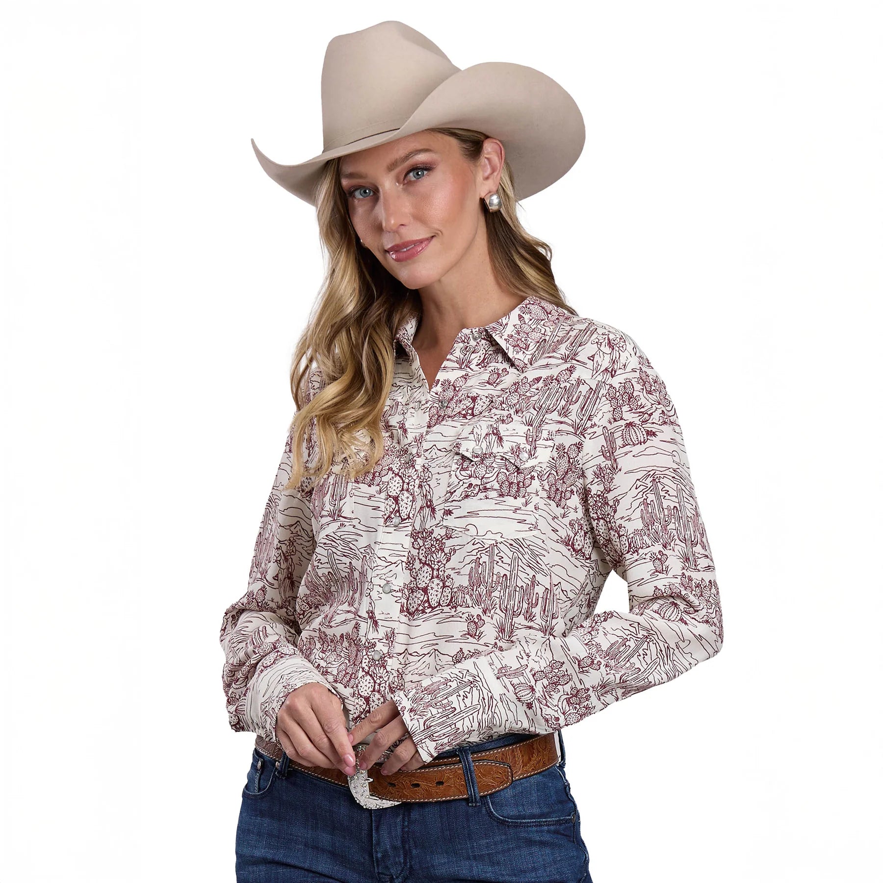 Stetson Women's Desert Toile Print Crepe Shirt