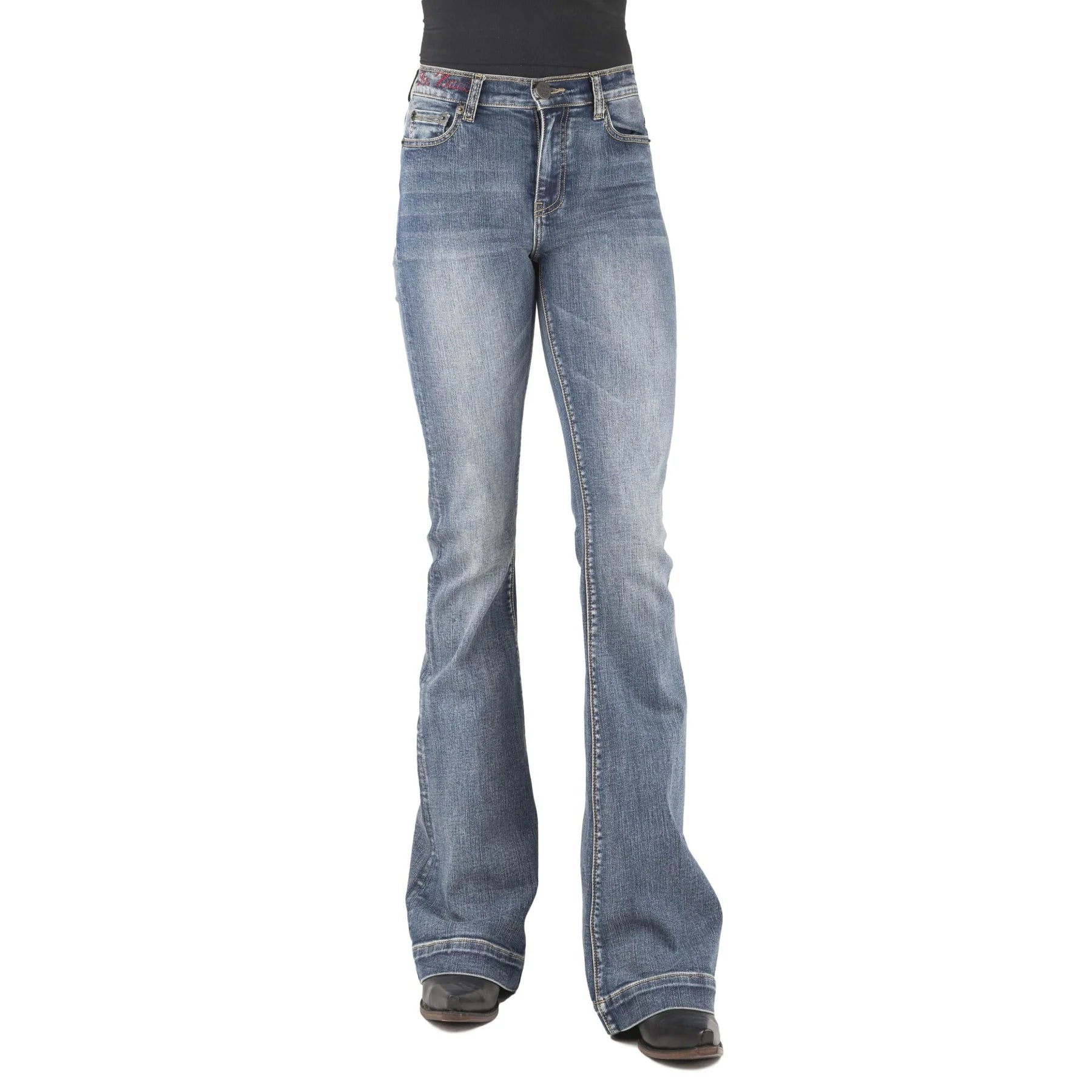 Tin Haul Womens Denim - Libby Flare Plain Blue Jean