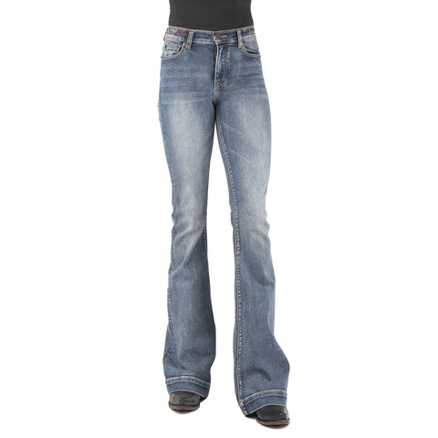 Tin Haul Womens Denim - Libby Flare Plain Blue Jean
