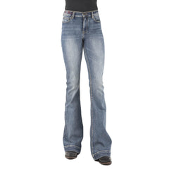 Tin Haul Womens Denim - Libby Flare Plain Blue Jean