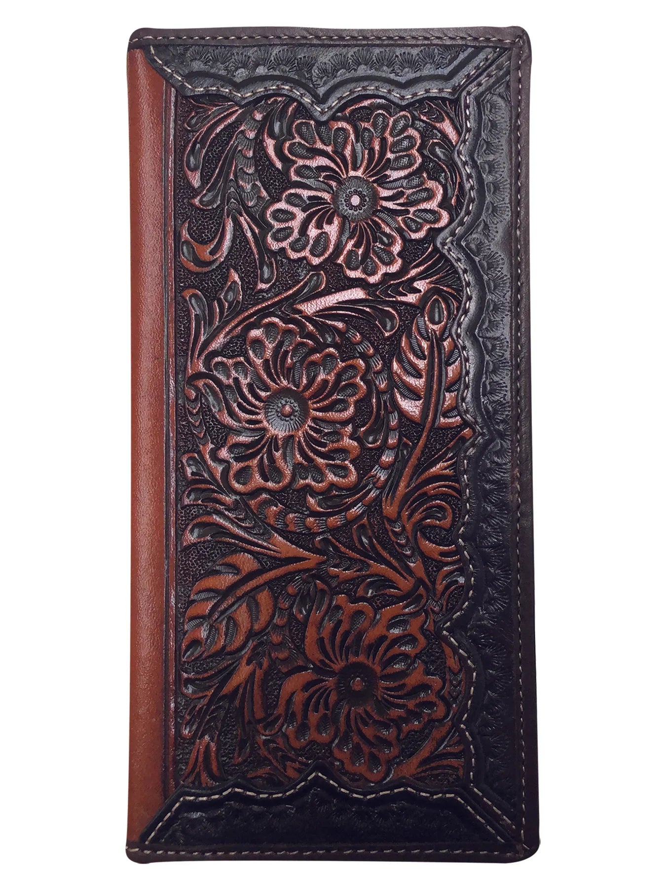 Roper Wallet - Rodeo Tooled Leather Dark Brown