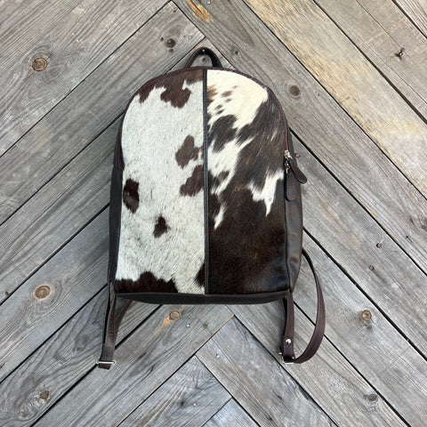 Cowhide & Leather Backpack | Brown