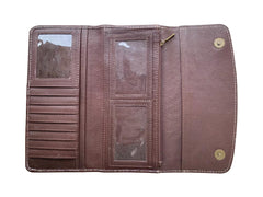 Tooling Cowhide Flap Wallet