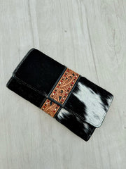 Hand Painted Tooling Leather Trifold Wallet