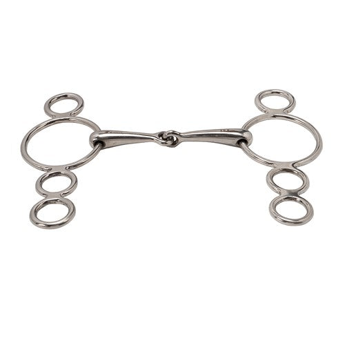 Dutch Gag Snaffle Bit With Four Rings